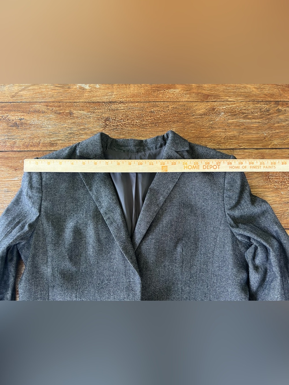 Ann Taylor Tweed Blazer Jacket Grey Textured Lined Wool Blend Office Size 14 - Picture 11 of 16